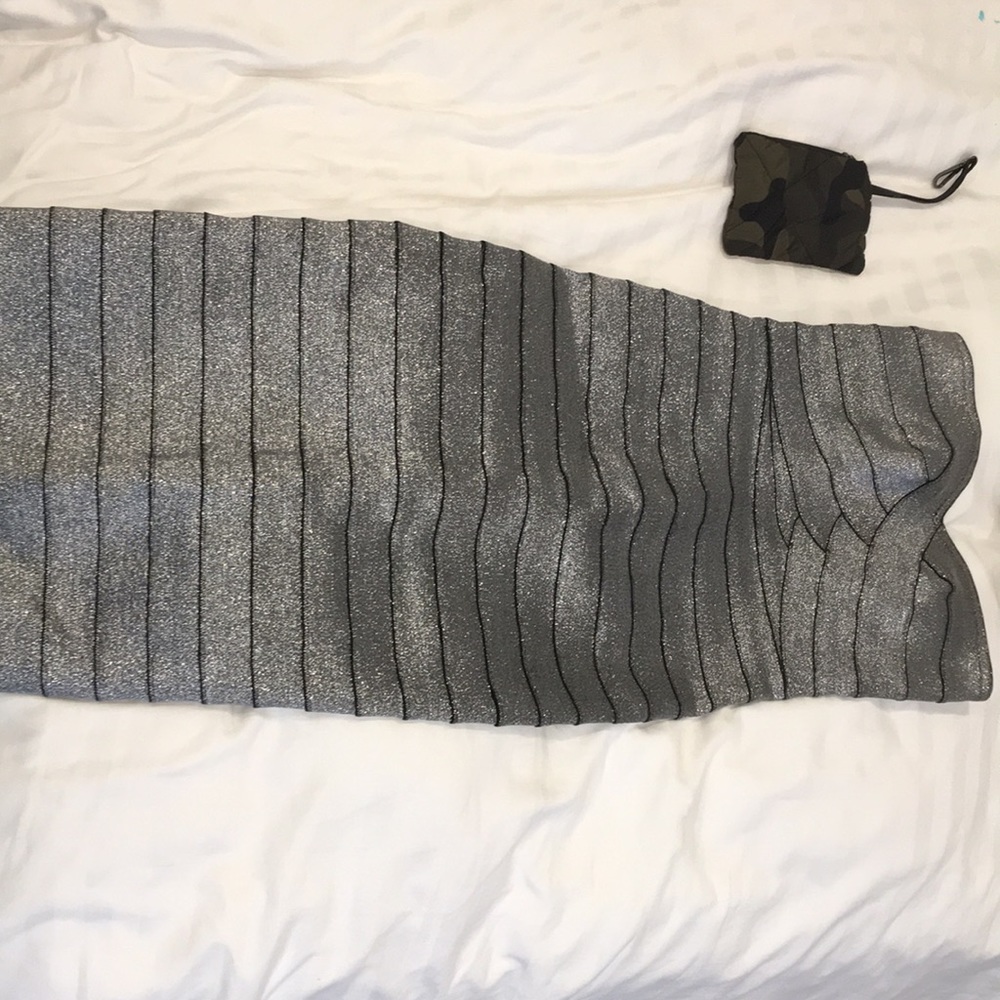Silver bandage midi dress. Size us 6